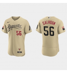 Arizona Diamondbacks 56 Kole Calhoun Men Nike 2021 City Connect Authentic MLB Jersey Gold