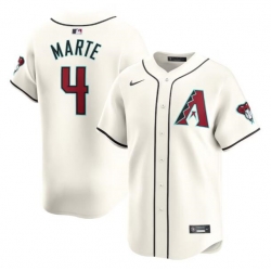 Men Arizona Diamondbacks 4 Ketel Marte 2023 24 Cream Cool Base Stitched Baseball Jersey
