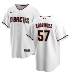 Men Arizona Diamondbacks 57 Eduardo Rodriguez White Cool Base Stitched Baseball Jersey