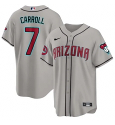 Men Arizona Diamondbacks 7 Corbin Carroll 2023 24 Gray Cool Base Stitched Baseball Jersey