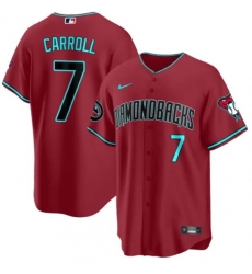 Men Arizona Diamondbacks 7 Corbin Carroll 2023 24 Red Cool Base Stitched Baseball Jersey