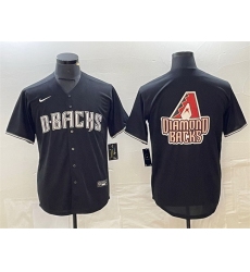 Men Arizona Diamondbacks Black Team Big Logo Cool Base Stitched Baseball Jersey