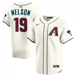 Men Arizona Diamondbacks Nike Home Limited Jersey Cream Nelson Ryne 19