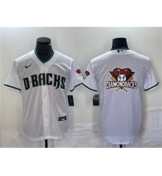 Men Arizona Diamondbacks White Team Big Logo Cool Base Stitched Baseball Jersey