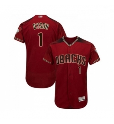 Mens Arizona Diamondbacks 1 Jarrod Dyson Red Alternate Authentic Collection Flex Base Baseball Jersey