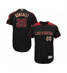 Mens Arizona Diamondbacks 20 Luis Gonzalez Black Alternate Authentic Collection Flex Base Baseball Jersey