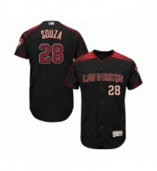 Mens Arizona Diamondbacks 28 Steven Souza Black Alternate Authentic Collection Flex Base Baseball Jersey