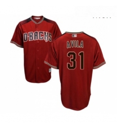 Mens Arizona Diamondbacks 31 Alex Avila Replica Red Brick Alternate Cool Base Baseball Jersey 
