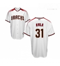Mens Arizona Diamondbacks 31 Alex Avila Replica White Home Cool Base Baseball Jersey 