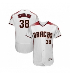 Mens Arizona Diamondbacks 38 Curt Schilling White Home Authentic Collection Flex Base Baseball Jersey