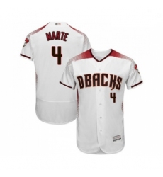 Mens Arizona Diamondbacks 4 Ketel Marte White Home Authentic Collection Flex Base Baseball Jersey