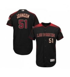 Mens Arizona Diamondbacks 51 Randy Johnson Black Alternate Authentic Collection Flex Base Baseball Jersey