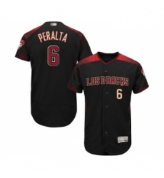 Mens Arizona Diamondbacks 6 David Peralta Black Alternate Authentic Collection Flex Base Baseball Jersey