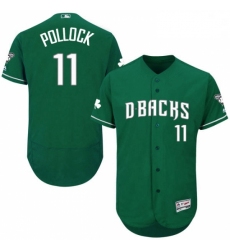 Mens Majestic Arizona Diamondbacks 11 A J Pollock Green Celtic Flexbase Authentic Collection MLB Jersey