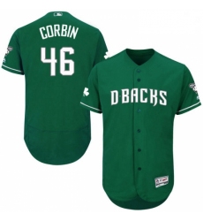Mens Majestic Arizona Diamondbacks 46 Patrick Corbin Green Celtic Flexbase Authentic Collection MLB Jersey