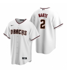 Mens Nike Arizona Diamondbacks 2 Starling Marte White Home Stitched Baseball Jersey
