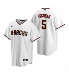 Mens Nike Arizona Diamondbacks 5 Eduardo Escobar White Home Stitched Baseball Jersey
