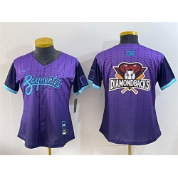 Women Arizona Diamondbacks Team Big Logo Purple 2025 City Connect Limited Stitched Baseball Jersey 1