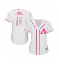 Womens Arizona Diamondbacks 10 Adam Jones Replica White Fashion Baseball Jersey 