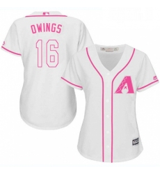 Womens Majestic Arizona Diamondbacks 16 Chris Owings Replica White Fashion MLB Jersey