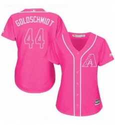 Womens Majestic Arizona Diamondbacks 44 Paul Goldschmidt Authentic Pink Fashion MLB Jersey