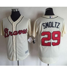 Braves #29 John Smoltz Cream New Cool Base Stitched MLB Jersey