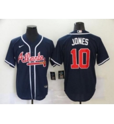 Men Atlanta Braves 10 Chipper Jones Navy Cool Base MLB Jersey
