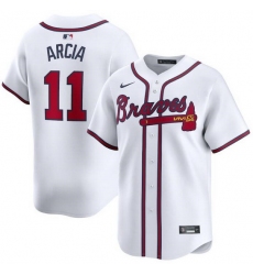 Men Atlanta Braves 11 Orlando Arcia White 2024 Home Limited Stitched Baseball Jersey