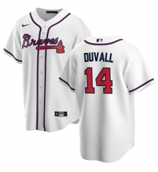 Men Atlanta Braves 14 Adam Duvall White Cool Base Stitched Baseball Jersey