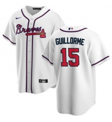 Men Atlanta Braves 15 Luis Guillorme White Cool Base Stitched Baseball Jersey
