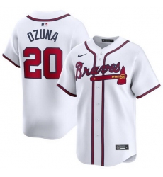 Men Atlanta Braves 20 Marcell Ozuna White 2024 Home Limited Stitched Baseball Jersey