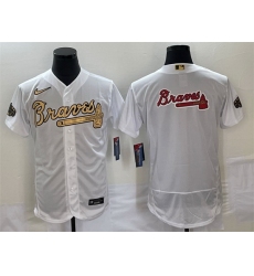 Men Atlanta Braves 2022 All Star White Team Big Logo Flex Base Stitched Jersey