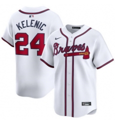 Men Atlanta Braves 24 Jarred Kelenic White 2024 Home Limited Stitched Baseball Jersey