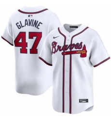 Men Atlanta Braves 47 Tom Glavine White 2024 Home Limited Stitched Baseball Jersey