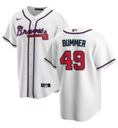 Men Atlanta Braves 49 Aaron Bummer White Cool Base Stitched Baseball Jersey
