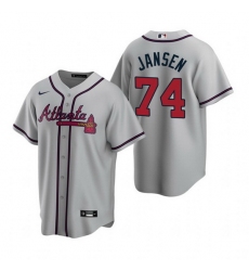 Men Atlanta Braves 74 Kenley Jansen Grey Cool Base Stitched Baseball jersey