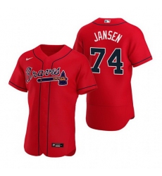 Men Atlanta Braves 74 Kenley Jansen Red Flex Base Stitched Baseball jersey