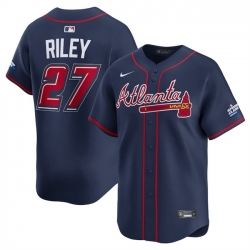 Men Atlanta Braves Austin Riley Navy 2025 Speedway Classic Alternate Limited Stitched Baseball Jersey