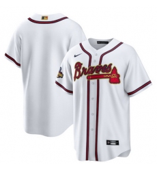Men Atlanta Braves Blank 2022 White Gold World Series Champions Program Cool Base Stitched Baseball jersey