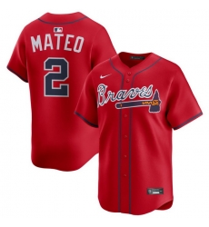 Men Atlanta Braves Nike Alternate Limited Jersey Red Mateo Jorge 2 Men Atlanta Braves Nike Alternate Limited Jersey Red Mateo Jorge 2