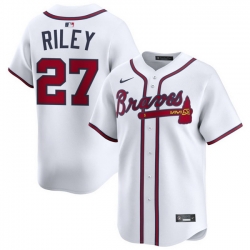 Men Atlanta Braves Nike Alternate Limited Jersey White Riley Austin 27