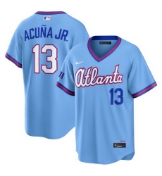 Men Atlanta Braves Ronald Acuna Jr. 13 Nike Powder Blue 2026 City Connect Stadium Jersey