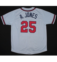 Men Nike Atlanta Braves 25 Andruw Jones White Cool Base Stitched Jersey