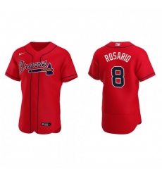 Men Nike Atlanta Braves 8 Eddie Rosario Red Alternate Stitched Baseball Jersey