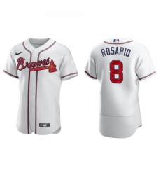 Men Nike Atlanta Braves 8 Eddie Rosario White Alternate Stitched Baseball Jersey