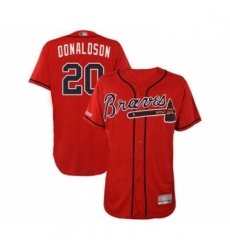 Mens Atlanta Braves 20 Josh Donaldson Red Alternate Flex Base Authentic Collection Baseball Jersey