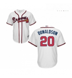 Mens Atlanta Braves 20 Josh Donaldson Replica White Home Cool Base Baseball Jersey 