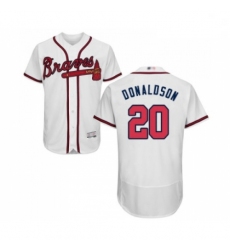 Mens Atlanta Braves 20 Josh Donaldson White Home Flex Base Authentic Collection Baseball Jersey