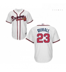 Mens Atlanta Braves 23 Adam Duvall Replica White Home Cool Base Baseball Jersey 