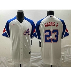 Men's Atlanta Braves #23 Michael Harris II White 2023 City Connect Cool Base Stitched Jersey